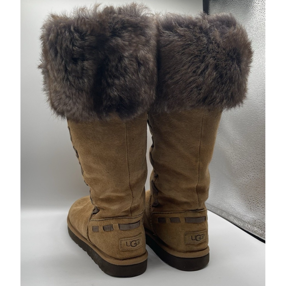 UGG Dana Tall Sheepskin and Fur Cuffed Boots Size 7 - Picture 4 of 12